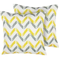 Beliani Decoratieve kussens, Tuinkussen kleurrijk 45 x 45 cm met zigzagpatroon set van 2 AFFILE (45 x 45 cm)