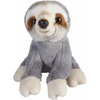 Ravensden Pluche knuffel luiaard - grijs - 15 cm - zittend - knuffeldier