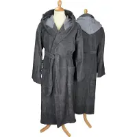 Artg Robezz - Badjas - Gekleurde Capuchon - Graphite/Anthracite Grey - Maat S/M