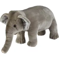 Ravensden Pluche olifanten knuffel - grijs - 28 cm - wilde dieren knuffels - Speelgoed voor kinderen