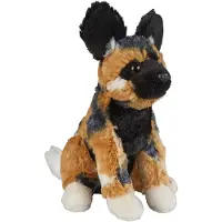 Ravensden Pluche knuffel dier - Afrikaanse wilde Hond - 18 cm - wilde dieren knuffel