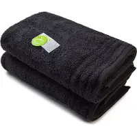 Artg Organic - Biologische Katoen - Badhanddoekenset - 70 x 140 cm - Zwart - Black - Set 2 stuks