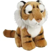 Ravensden pluche knuffel Tijger - bruin/gestreept - 18 cm - Speelgoed Tijgers knuffelbeesten