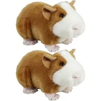 Ravensden 2x stuks pluche Cavia knuffel 18 cm - Cavia huisdieren knuffels - Speelgoed