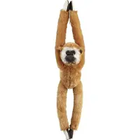 Ravensden Pluche knuffel Gibbon aapje - hangend - bruin - 65 cm - apen knuffels
