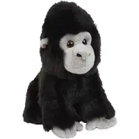 Ravensden Pluche knuffel dier - Gorilla aap - zwart - 18 cm - Speelgoed - Apen knuffelbeesten
