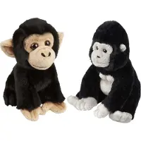 Ravensden - Pluche apen knuffel set - Gorilla en Chimpansee - 18 cm