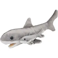 Nature Planet Pluche familie haaien knuffels van 22 cm - Dieren speelgoed knuffels cadeau - Moeder en jong knuffeldieren