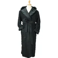 Artg Robezz - Biologische Katoen - Badjas Capuchon - Zwart - Black - Maat L/XL