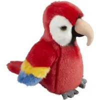 Ravensden Pluche kleine knuffel dieren rode macaw papegaai vogel van 19 cm - Speelgoed knuffels vogels - Leuk als cadeau voor kinderen