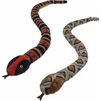 Nature Planet - Pluche slangen knuffels - set van 2x stuks - met lengte van 150 cm - reptielen - dieren