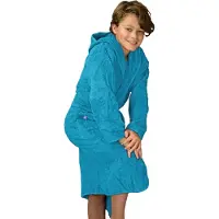 Artg Boyzz & Girlzz Kinder Badjas met Capuchon - Petrol Blauw - Deep Blue - Maat 128/140