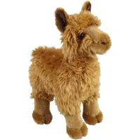Ravensden Pluche knuffel dier Alpaca - bruin - 28 cm - Alpacas boerderij knuffelbeesten