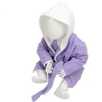 Artg Babiezz - Baby Badjas met Capuchon - Lavendel - Wit - Maat 98-110