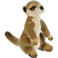 Ravensden Pluche bruine stokstaartje knuffel 28 cm - Stokstaartjes wilde dieren knuffels - Speelgoed voor kinderen