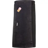 Artg Towelzz - Sauna Kilt - Dames - met Klittenband - Zwart - Black - EXTRA LANG model - 110 cm - ( Borstomvang tot 150 cm )