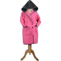 Artg Boyzz & Girlzz - Kinder Badjas met Capuchon - Rose/Donkergrijs - Pink/Graphite - Maat 116/128
