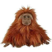 Ravensden Pluche knuffel dieren - Orang Oetan - 28 cm - bosdieren thema knuffel