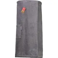 Artg Towelzz - Sauna Kilt - Dames - met Klittenband - Antracietgrijs- Anthracite Grey - EXTRA LANG model - 110 cm - ( Borstomvang tot 150 cm )