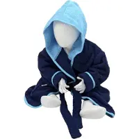 Artg Babiezz - Baby Badjas met Capuchon - Donkerblauw - Zeeblauw - Maat 68-74