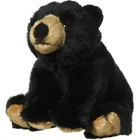 Nature Planet Pluche beer - knuffel beer - zwart - 18 cm - beren knuffelbeesten