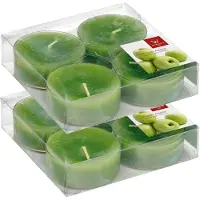 Trend Candles 8x Maxi grote theelichten appel geurkaarsen 8 branduren - geurkaarsen