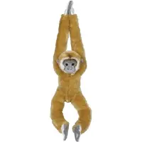 Ravensden Pluche gibbon aap/apen knuffel - lichtbruin - groot - 98 cm - Hangaap