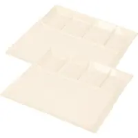 Svenska Living Vakjesbord - 8x stuks - 5-vaks - wit - bord met vakjes - fonduebord - gourmetbord - 24 cm