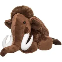 Nature Planet Pluche mammoet knuffel - 40 cm - bruin - prehistorisch - knuffeldier - voor kinderen - ijstijd