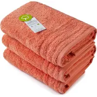 Artg Organic - Biologische Katoen - Handdoekenset - 60 x 110 cm - Koraalrood - Rose - Set 3 stuks