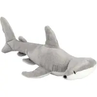 Ravensden Pluche knuffel dier Hamerhaai - grijs - van 45 cm - Speelgoed haaien - vissen zeedieren - Leuk als cadeau