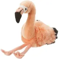 Nature Planet pluche knuffeldier Flamingo - Roze - 18 cm - Tropische vogels knuffels