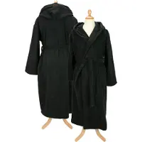 Artg Robezz - Badjas met Capuchon - 100% Badstof Katoen -Zwart - Maat XXXL - (3XL)