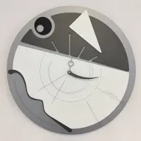 Italian Design CD Wandklok Kunst Kwarts Grijs