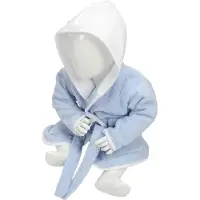 Artg Babiezz - Baby Badjas met Capuchon - Lichtblauw - Wit - Maat 68-74