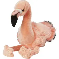 Nature Planet pluche knuffeldier Flamingo - Roze - 30 cm - Tropische vogels knuffels