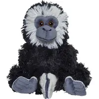 Nature Planet Pluche knuffel gibbon aapje zwart van 17 cm - Knuffeldier