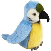 Ravensden Pluche blauw/gele ara papegaai knuffel 18 cm - Tropische vogels knuffeldieren
