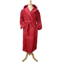 Artg Robezz - Badjas met Capuchon - 100% Katoen - Badstof - Donker Rood - Deep Red - Maat S/M