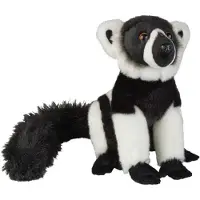 Ravensden Pluche zwart/witte vari/maki aap knuffel - 28 cm - apen speelgoed dieren