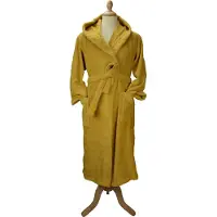 Artg Robezz - Badjas met Capuchon - 100% Katoen - Badstof - Donker Geel - Mustard - Maat XXL - (2XL)