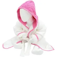 Artg Babiezz - Baby Badjas met Capuchon - Wit - Rose - Maat 68-74