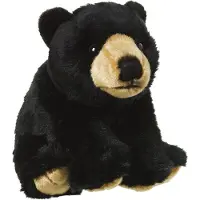 Nature Planet Pluche beer - knuffel beer - zwart - 22 cm - beren knuffelbeesten