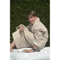 Artg Robezz - Badjas Sjaalkraag - 100% Badstof Katoen - Beige - Sand - Maat XS