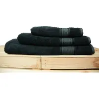 Artg Natural Bamboo - Strandhanddoek - 100 x 180 cm - Zwart - Black - SET 2 stuks