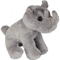 Ravensden Pluche knuffel - zittende neushoorn - 15 cm - wilde dieren knuffel