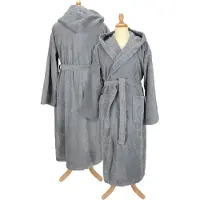 Artg Robezz - Badjas met Capuchon - 100% Badstof Katoen - Anthraciet Grijs - Maat XS