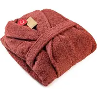 Artg Robezz - Badjas Sjaalkraag - Oud Rose - Old Pink - 100% Katoen - Zware kwaliteit - Badstof - Maat L/XL