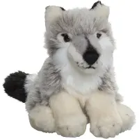 Nature Planet Pluche kleine wolf knuffel van 16 cm - Knuffeldier