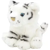 Nature Planet Tijger knuffel - wit - 18 cm - knuffeldier